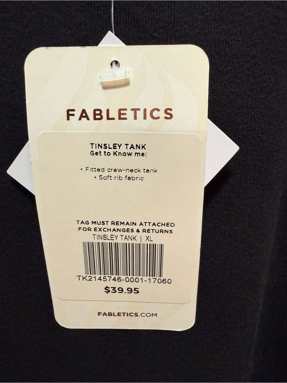 Fabletics Black Racerback Tank Top - Picture 2 of 3